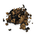 Fresh Tuber melanosporum pieces showing dark outer surfaces and naturally exposed marbled interiors