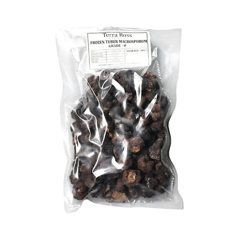 Bag of frozen tubers with garlic truffle, featuring Frozen Smooth Truffle Tuber Macrosporum B-grade